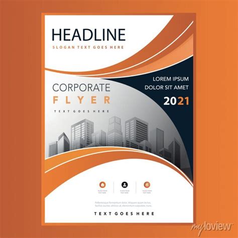 Corporate Business Annual Report Cover Page Design Templates Wall Mural