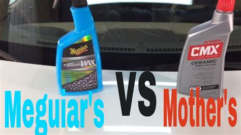 Meguiar S Hybrid Ceramic Spray Wax Vs Mothers Cmx Ceramic Spray Coating Youtube