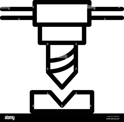 Cnc Machine Icon Outline Vector Lathe Equipment Work Tool Stock