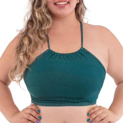 Biquíni parte superior cropped plus size Arsié