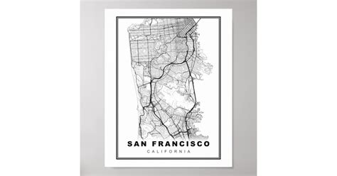 San Francisco Peninsula Map Poster | Zazzle