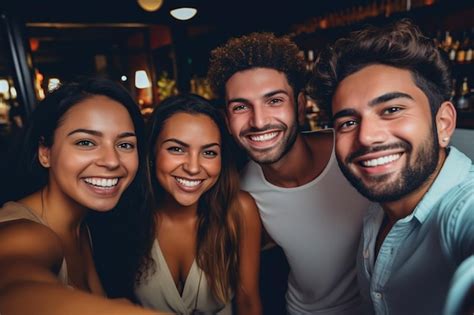 Premium Photo Group Of Multiracial Friends Taking Selfie Picture