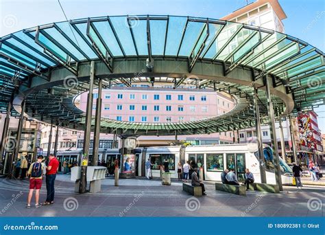 A Streetcar Stationing At The Tram Station Homme De Fer In Strasbourg