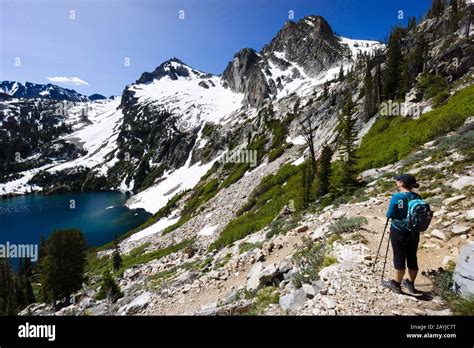 Alpine Lake Sawtooth Wilderness Idaho United States Stock Photo Alamy