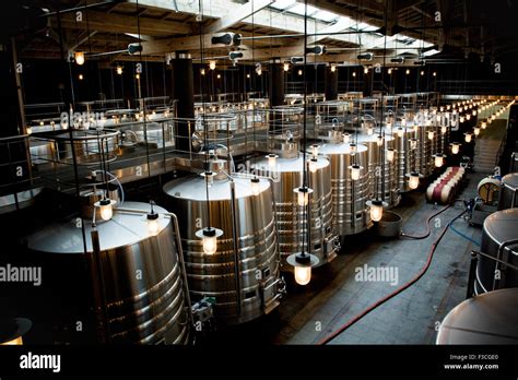 Stainless Steel Fermentation Vats Stock Photo Alamy