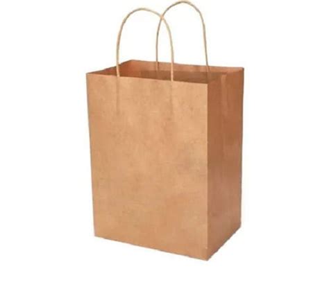 Brown Recyclable Plain Customizable Strong Kraft Paper Shopping Bags