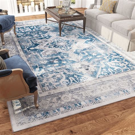 Montvoo Area Rug Carpet X Vintage Retro Machine Washable Area Rugs