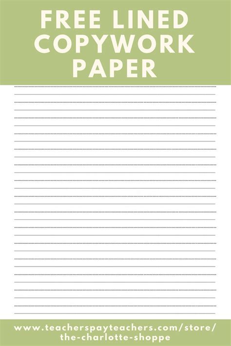 Blank Lined Copyworkhandwriting Paper Handwriting Lines Handwriting