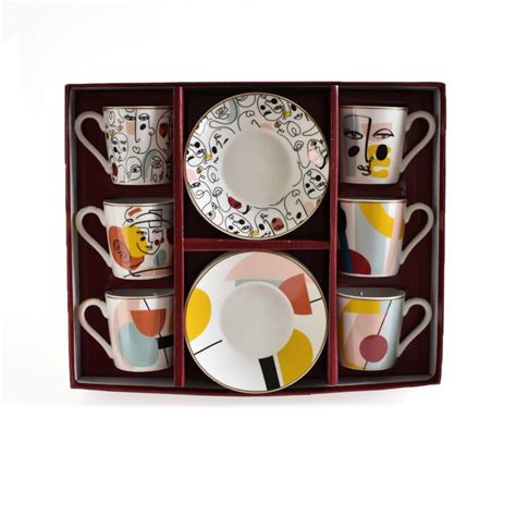 Coffret Tasses Caf Expresso Et Soucoupes Modernism