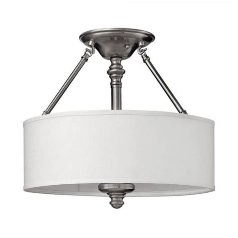 Modern Traditional Semi Flush Ceiling Light In Brushed Nickel