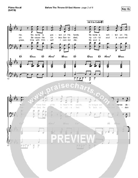 Before The Throne Of God Above Sheet Music Pdf Shane And Shane Praisecharts