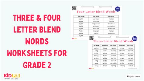 Three And Four Letter Blend Words Worksheet For Grade 2 Kidpid