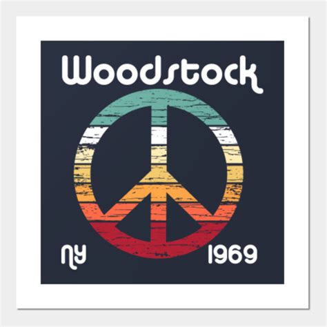 Woodstock Ny 1969 Retro Vintage Peace Sign Woodstock Posters And