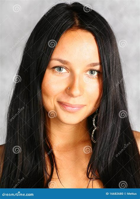 Cute Brunette Face Stock Photo Image Of Lady Clean