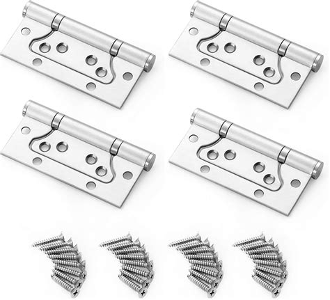 10x Pairs Of 50mm2 Dark Chrome Flush Hinges Cupboardcabinetwardrobe Hinges Uk