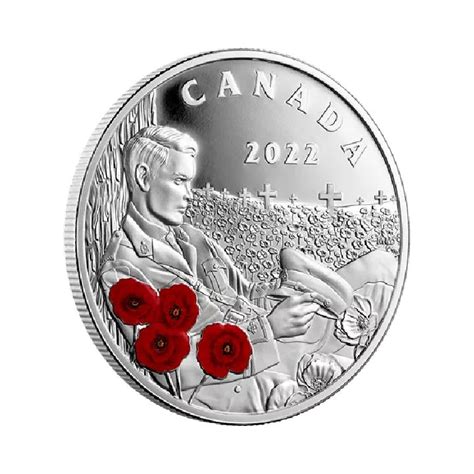 Canada Remembrance Day Kolorowany Uncja Srebra Proof Metal