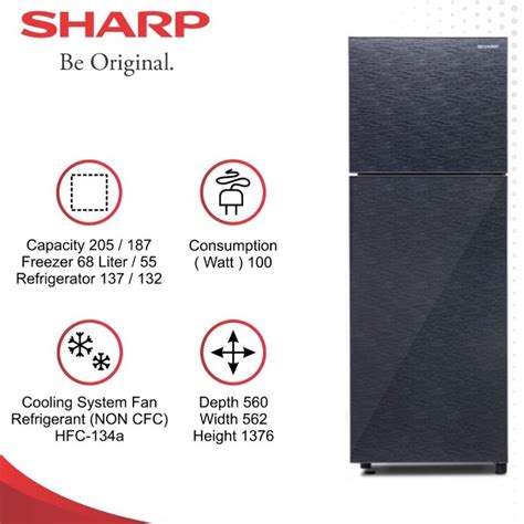 Jual SHARP SJ 246XG MS MR Kulkas Dua Pintu Shine Glass Door Series