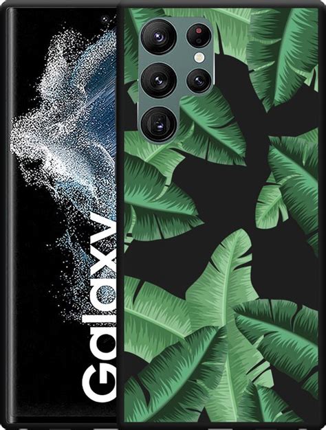 Hoesje Geschikt Voor Galaxy S22 Ultra Zwart Palm Leaves Bol