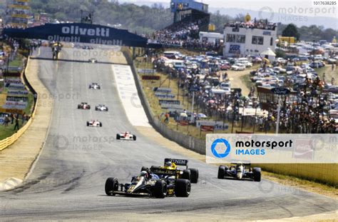 Elio De Angelis Lotus T Renault Leads Nigel Mansell Williams Fw