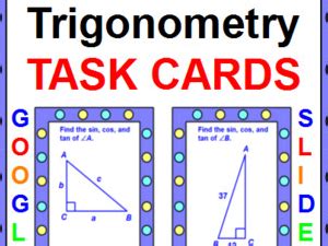 TRIGONOMETRY TASK CARDS: "GOOGLE SLIDES", SMARTBOARD, POWERPOINT ...