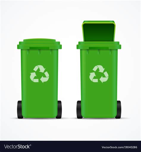 Realistic 3d Detailed Recycled Bins For Trash Vector Image