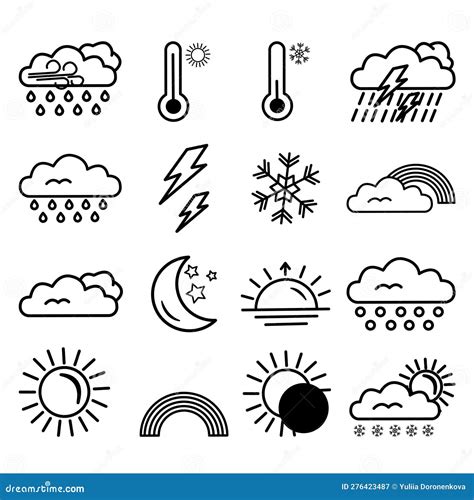 Weather Icons Set Stock Vector Illustration Of Colorful 276423487