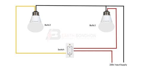 2 Lights 1 Switch Wiring 2 Bulb 1 Switch Diagram Connected Light Bulb Light Switch