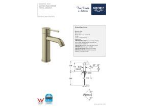 Grohe Essence New Basin Mixer Curved Brushed Nickel Star From Reece