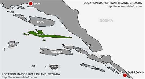 Hvar Island Location Map