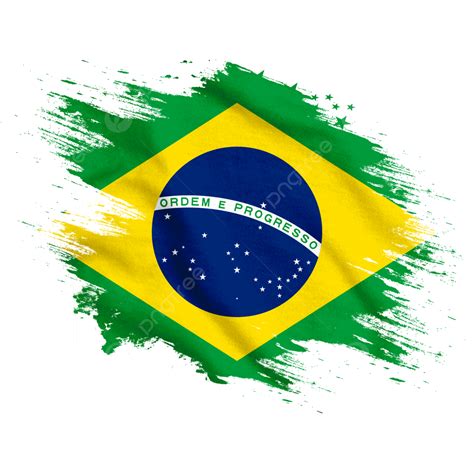 Brazil Watercolor Brush Flag Flag World Cup Brazil Flag Png