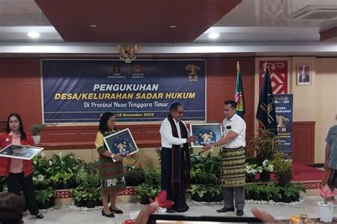 Wagub Ntt Josef Nae Soi Kukuhkan Desa Dan Kelurahan Sadar Hukum