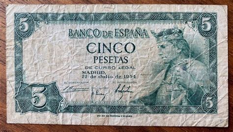 Banknote Spanien 5 Pesetas 1954 Kaufen Auf Ricardo