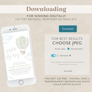 Hot Air Balloon Baby Shower Invitation Hot Air Balloon Invite Up And Away Adventure Awaits