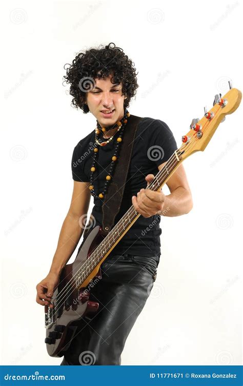 Trendy Hispanic Teen Playing Bass Guitar Stock Image Image Of Cute