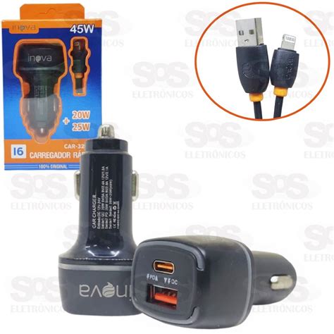 Carregador 2 Portas USB 5 1A Cabo Iphone Altomex AL 7701 5G