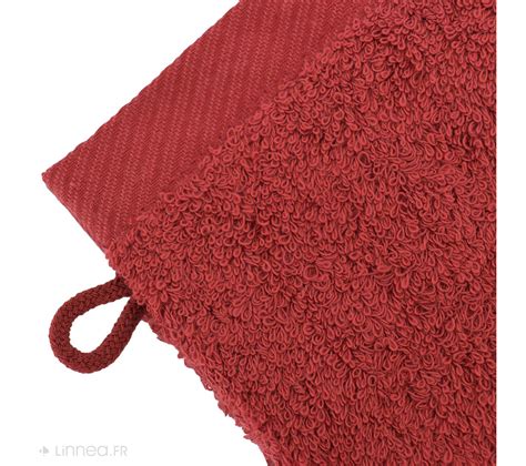 Lot De 2 Gants De Toilette 16x21 Cm Coton Peigné Alba Bordeaux Gant