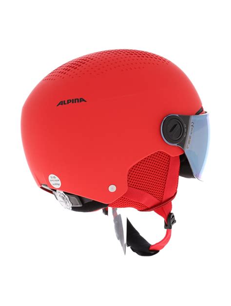 Alpina Zupo Visor Skihelm Mit Visier Kinder Matt Rot SkiWebShop