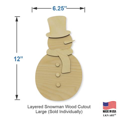 Layered Snowman Wood Cutout Winter Wood Cutouts Holiday And Seasonal Wood Cutouts And Shapes