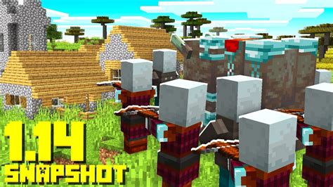 Minecraft 1 14 Snapshot Pillager Raid SURVIVAL CHALLENGE YouTube