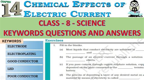 Keywords Exercises Class 8 Science Ch 14 CHEMICAL EFFECTS OF