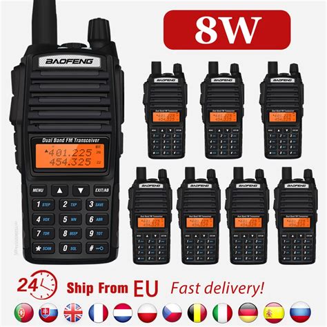 8PCS Baofeng UV 82 High Power Walkie Talkie Portable Long Rang Dual