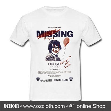 It 2017 Movie Missing Richie Tozier Poster T Shirt Oztmu Shirts T