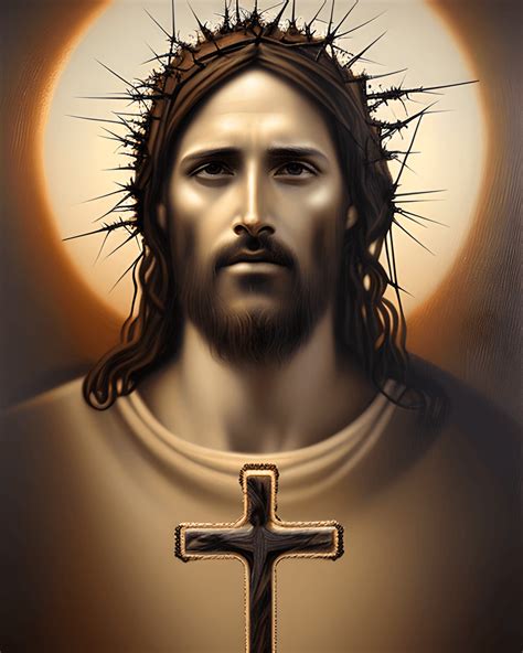 Jesus Christ Portrait With Crown Of Thorns Creative Fabrica