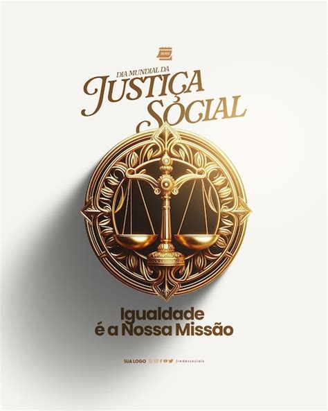 M Dia Social Dia Mundial Da Justi A Psd Premium Gerado Ia