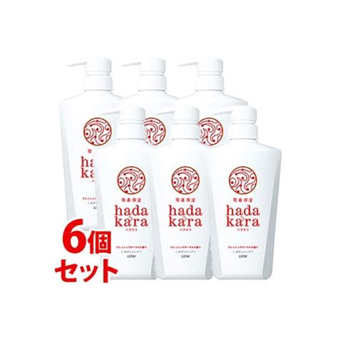 《セット販売》 ライオン ハダカラ Hadakara ボディソープ フレッシュフローラルの香り 本体 500ml×6個セット ツルハ