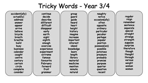 Tricky Words Wordmat Year 3 4 Teaching Resources