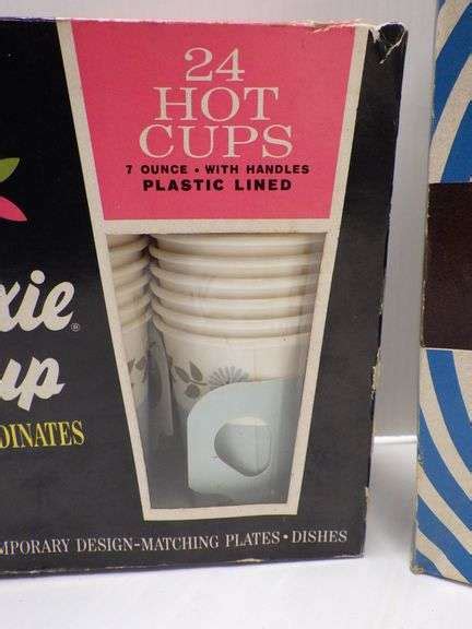Older Dixie Cups In Original Boxes And Kleenex Table Napkins