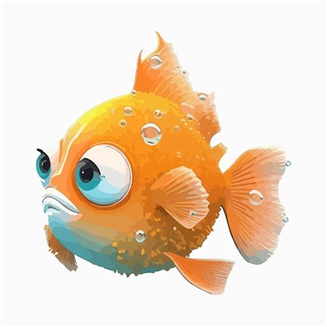 Estilo De Dibujos Animados De Pescado Lindo Vector Vector Premium