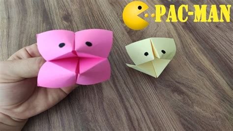 How To Make A Simple Origami Pacman Origami Easy Paper Crafts Diy