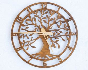 7 Tree Of Life Clock Laser Etched On Oak Etsy